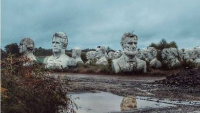 Photo of Abandoned Presidents Heads In A Rural Virginia Field.