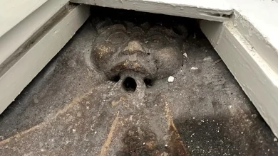 Photo of Couple find medieval imp under toilet trap door