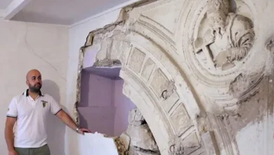 Photo of Man Discovers 14th-Century Church Façade While Renovating His House